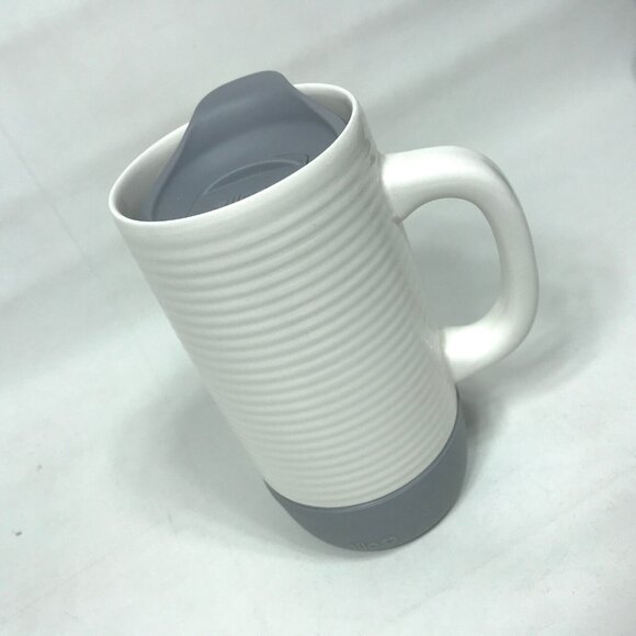 Ello White 18oz Ceramic Mug w/ Slider Lid & Silicon Bottom Microwave + Dishwashe - Picture 1 of 9